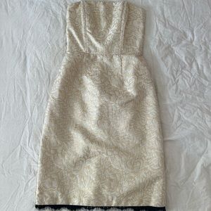 Gold Strapless Corey Lynn Calter Flower Dress. Size 4